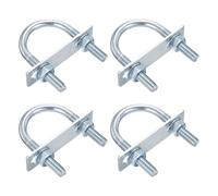 DTGN M10x46x85mm U Bolts Round Kit - 4Set - Carbon Steel U-Bolt Kit with Nuts, Washers, Frame Plate - Good for Pipe, Trailer, Automotive, Leaf Spring Fastener