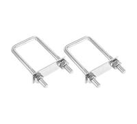 DTGN M10x50x120mm U Bolts Square Kit - 2Set - 304 Stainless Steel U Clamp | U-Bolt Kit with Nuts, Washers, Frame Plate Good for Pipe, Trailer, Automotive, Leaf Spring Fastener