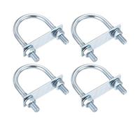 DTGN M10x50x90mm U Bolts Round Kit - 4Set - Carbon Steel U-Bolt Kit with Nuts, Washers, Frame Plate - Good for DN40 Pipe, Trailer, Automotive, Leaf Spring Fastener