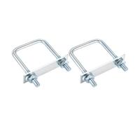 DTGN M10x60x100mm U Bolts Square Kit - 2Set - Carbon Steel U Clamp | U-Bolt Kit with Nuts, Washers, Frame Plate Good for Pipe, Trailer, Automotive, Leaf Spring Fastener