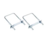 DTGN M10x75x150mm U Bolts Square Kit - 2Set - Carbon Steel U-Bolt Kit with Nuts, Washers, Frame Plate - Good for Pipe, Trailer, Automotive, Leaf Spring Fastener