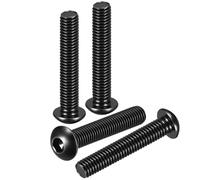 DTGN M12-1.75x60mm Button Head Socket Cap Screws - 4Pack - Good for Road Bicycle, Mountain Bike, Auto, Motorcycle - Carbon Steel Black Oxide - Hex Socket Drive Fasteners