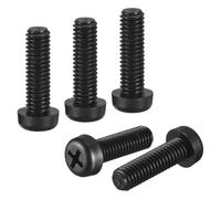 DTGN M2-0.4x5 Pan Head Machine Screws - 300pcs - Good for Machinery - Nylon Phillips Machine Screws Bolts - Black