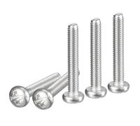 DTGN M2.5x16mm Pan Head Machine Screws, 100Pcs 304 Stainless Steel, Phillips Drive, Metric Coarse Full Thread, Bright Finish, Screws Bolts Kit