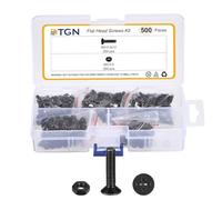 DTGN M3-0.5x12 Flat Head Nuts and Bolts Assortment Kit - 500pcs - Good for Electronics and Machinery - Carbon Steel Phillips Countersunk Machine Screws Set - Black