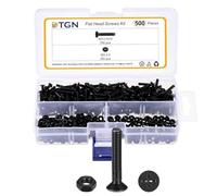 DTGN M3-0.5x16 Flat Head Nuts and Bolts Assortment Kit - 500pcs - Good for Electronics and Machinery - Carbon Steel Phillips Countersunk Machine Screws Set - Black