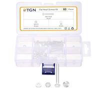 DTGN M3-0.5x25 Flat Head Nuts and Bolts Assortment Kit - 60pcs - Good for Electronics and Machinery - Polycarbonate Plastic Phillips Countersunk Machine Screws Set W/Washers