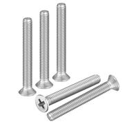 DTGN M3.5-0.6x25 Phillips Countersunk Head Bolt - 100pcs - Good for Outdoor Machinery Fastening Maintenance - 304 Stainless Steel Flat Head Machine Screw Bolt - Silver Color