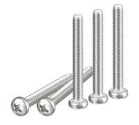 DTGN M3x25mm Pan Head Machine Screws, 60Pcs 304 Stainless Steel, Phillips Drive, Metric Coarse Full Thread, Bright Finish, Screws Bolts Kit