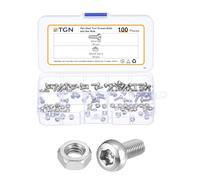 DTGN M3x8mm Pan Head Torx Security Screws - 100Pack - Good for Machinery - 304 Stainless Steel Tamper Proof Torx Security Fasteners & Hex Nuts - Silver Tone
