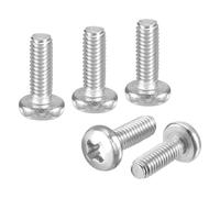 DTGN M4-0.7x12 Pan Head Machine Screws - 30pcs - Good for Machinery - 304 Stainless Steel Phillips Machine Screws Bolts - Silver