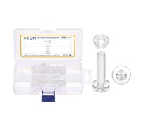 DTGN M4-0.7x14 Pan Head Machine Screws Assortment Kit - 100pcs - Good for Machinery - Polycarbonate (PC) Phillips Bolts Set