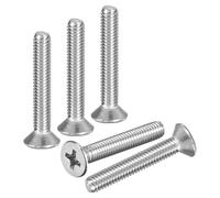 DTGN M4-0.7x28 Flat Head Machine Screws - 30pcs - Good for Furniture and Machinery - 304 Stainless Steel Phillips Countersunk Machine Screws Bolts - Silver