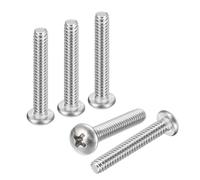 DTGN M4-0.7x30 Pan Head Machine Screws - 30pcs - Good for Machinery - 304 Stainless Steel Phillips Machine Screws Bolts - Silver