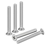 DTGN M4-0.7x35 Flat Head Machine Screws - 30pcs - Good for Furniture and Machinery - 304 Stainless Steel Phillips Countersunk Machine Screws Bolts - Silver