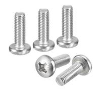 DTGN M4-0.7x35 Pan Head Machine Screws - 60pcs - Good for Machinery - 304 Stainless Steel Phillips Machine Screws Bolts - Silver