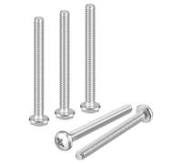 DTGN M4-0.7x40 Pan Head Machine Screws - 30pcs - Good for Machinery - 304 Stainless Steel Phillips Machine Screws Bolts - Silver