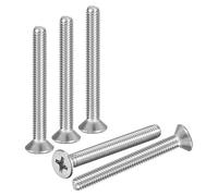 DTGN M4-0.7x40 Phillips Countersunk Head Bolt - 30pcs - Good for Outdoor Machinery Fastening Maintenance - 304 Stainless Steel Flat Head Machine Screw Bolt - Silver Color