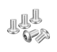 DTGN M4-0.7x6mm Button Head Socket Cap Screws - 50Pack - Good for Road Bicycle, Mountain Bike, Auto, Motorcycle - 304 Stainless Steel Whitewashed - Hex Socket Drive Fasteners