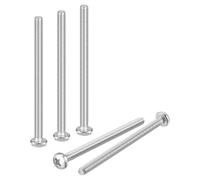 DTGN M4-0.7x80 Pan Head Machine Screws - 30pcs - Good for Machinery - 304 Stainless Steel Phillips Machine Screws Bolts - Silver