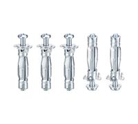 DTGN M4x32mm Hollow Wall Anchors - 5 Pack - Good for Hollow Wall Plaster Walls - Carbon Steel Hollow Drywall Anchors Screws, Silver