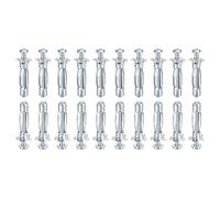 DTGN M4x32mm Hollow Wall Anchors - 60 Pack - Good for Hollow Wall Plaster Walls - Carbon Steel Hollow Drywall Anchors Screws, Silver