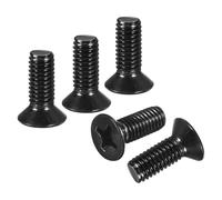 DTGN M5-0.8x12 Flat Head Countersunk Machine Screws - 25pcs - Good for Furniture and Machinery - 304 Stainless Steel Phillips Machine Screws Bolts - Black Oxide Finish
