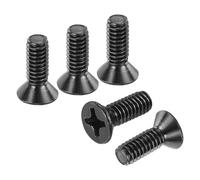 DTGN M5-0.8x12 Flat Head Countersunk Machine Screws - 50pcs - Good for Furniture and Machinery - 304 Stainless Steel Phillips Machine Screws Bolts - Black Oxide Finish