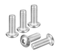DTGN M5-0.8x12mm Button Head Socket Cap Screws - 5Pack - Good for Road Bicycle, Mountain Bike, Auto, Motorcycle - 316 Stainless Steel Whitewashed - Hex Drive Fasteners