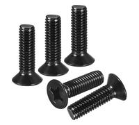 DTGN M5-0.8x16 Flat Head Countersunk Machine Screws - 50pcs - Good for Furniture and Machinery - 304 Stainless Steel Phillips Machine Screws Bolts - Black Oxide Finish
