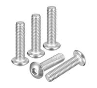 DTGN M5-0.8x22mm Button Head Socket Cap Screws - 50Pack - Good for Road Bicycle, Mountain Bike, Auto, Motorcycle - 304 Stainless Steel Whitewashed - Hex Socket Drive Fasteners