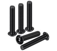 DTGN M5-0.8x25mm Button Head Socket Cap Screws - 50Pack - Good for Road Bicycle, Mountain Bike, Auto, Motorcycle - Carbon Steel Black Oxide - Hex Drive Fasteners