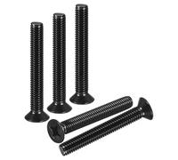 DTGN M5-0.8x35 Flat Head Countersunk Machine Screws - 25pcs - Good for Furniture and Machinery - 304 Stainless Steel Phillips Machine Screws Bolts - Black Oxide Finish