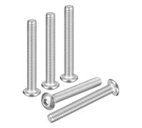 DTGN M5-0.8x40mm Button Head Socket Cap Screws - 15Pack - Good for Road Bicycle, Mountain Bike, Auto, Motorcycle - 304 Stainless Steel Whitewashed - Hex Socket Drive Fasteners