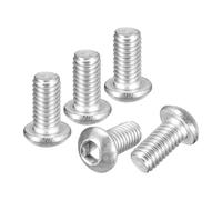 DTGN M6-1x12mm Button Head Socket Cap Screws - 30Pack - Good for Road Bicycle, Mountain Bike, Auto, Motorcycle - 304 Stainless Steel Whitewashed - Hex Socket Drive Fasteners