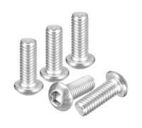 DTGN M6-1x16mm Button Head Socket Cap Screws - 25Pack - Good for Road Bicycle, Mountain Bike, Auto, Motorcycle - 316 Stainless Steel Whitewashed - Hex Drive Fasteners