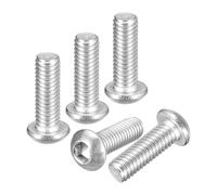 DTGN M6-1x18mm Button Head Socket Cap Screws - 100Pack - Good for Road Bicycle, Mountain Bike, Auto, Motorcycle - 304 Stainless Steel Whitewashed - Hex Socket Drive Fasteners