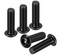 DTGN M6-1x20mm Button Head Socket Cap Screws - 25Pack - Good for Road Bicycle, Mountain Bike, Auto, Motorcycle - Carbon Steel Black Oxide - Hex Drive Fasteners