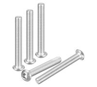 DTGN M6-1x45mm Button Head Socket Cap Screws - 25Pack - Good for Road Bicycle, Mountain Bike, Auto, Motorcycle - 304 Stainless Steel Whitewashed - Hex Socket Drive Fasteners