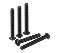 DTGN M6-1x50mm Button Head Socket Cap Screws - 100Pack - Good for Road Bicycle, Mountain Bike, Auto, Motorcycle - Carbon Steel Black Oxide - Hex Drive Fasteners