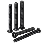 DTGN M6-1x55mm Button Head Socket Cap Screws - 50Pack - Good for Road Bicycle, Mountain Bike, Auto, Motorcycle - Carbon Steel Black Oxide - Hex Drive Fasteners