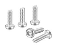 DTGN M6x22mm Pan Head Torx Security Screw - 5Pack - Good for Machinery - 316 Stainless Steel Button Head Torx Bolt Star Drive Security Fasteners - Silver Tone