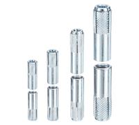 DTGN M6x25,M8x30,M10x38,M12x50 Drop-In Anchors - 40 Pack - Good for Dry Walls Hollow Bricks Plaster - Carbon Steel Sleeve Anchors Tool Expansion Anchors - Silver