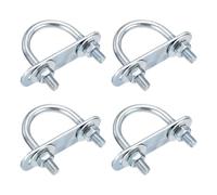 DTGN M6x27x47mm U Bolts Round Kit - 4Set - Carbon Steel U-Bolt Kit with Nuts, Washers, Frame Plate - Good for Pipe, Trailer, Automotive, Leaf Spring Fastener