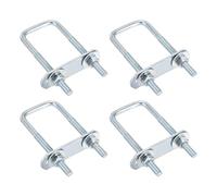 DTGN M6x30x80mm U Bolts Square Kit - 4Set - Carbon Steel U-Bolt Kit with Nuts, Washers, Frame Plate - Good for Pipe, Trailer, Automotive, Leaf Spring Fastener