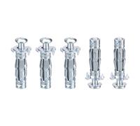 DTGN M6x37mm Hollow Wall Anchors - 5 Pack - Good for Hollow Wall Plaster Walls - Carbon Steel Hollow Drywall Anchors Screws, Silver