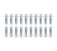 DTGN M6x37mm Hollow Wall Anchors - 60 Pack - Good for Hollow Wall Plaster Walls - Carbon Steel Hollow Drywall Anchors Screws, Silver