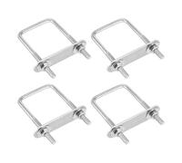 DTGN M6x40x80mm U Bolts Square Kit - 4Set - 304 Stainless Steel U-Bolt Kit with Nuts, Washers, Frame Plate - Good for Pipe, Trailer, Automotive, Leaf Spring Fastener