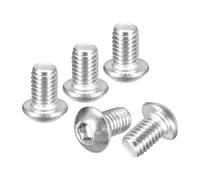 DTGN M8-1.25x10mm Button Head Socket Cap Screws - 15Pack - Good for Road Bicycle, Mountain Bike, Auto, Motorcycle - 304 Stainless Steel Whitewashed - Hex Socket Drive Fasteners