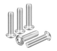DTGN M8-1.25x30mm Button Head Socket Cap Screws - 16Pack - Good for Road Bicycle, Mountain Bike, Auto, Motorcycle - 304 Stainless Steel Whitewashed - Hex Socket Drive Fasteners